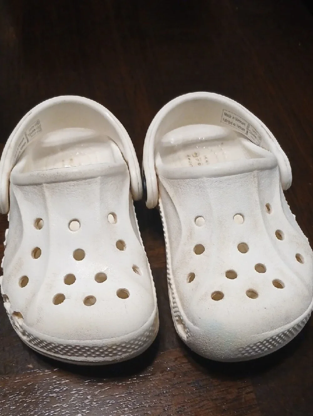 CROCS Kids White Slip-On Clogs with Heel Strap